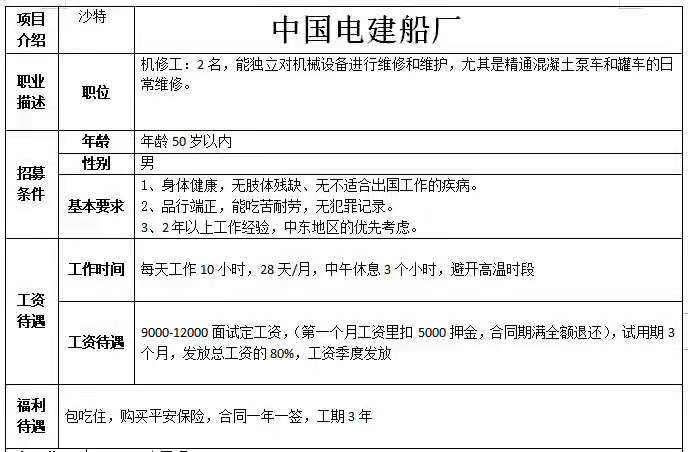 沙特：機(jī)修工