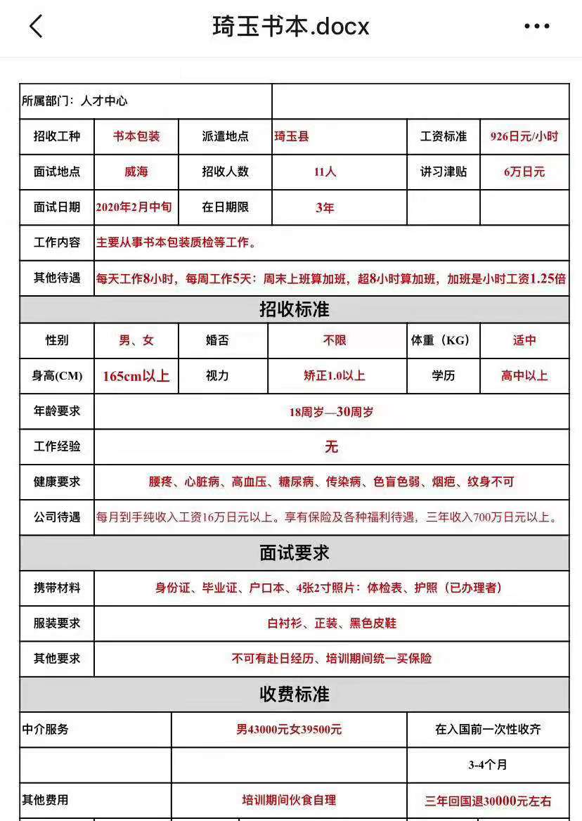 日本三年期女工電子、質(zhì)檢、加工類(lèi)訂單